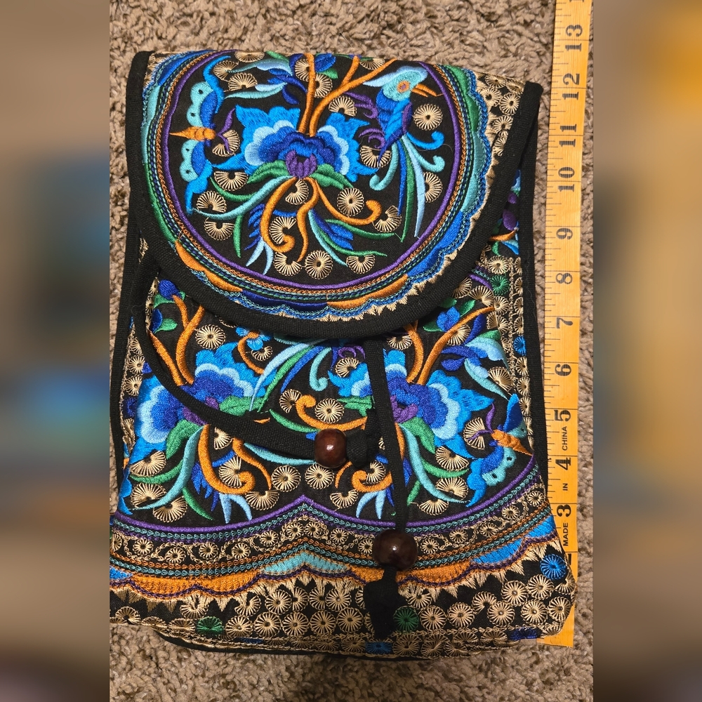 Embroidered backpack